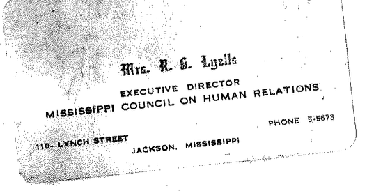 Mrs. R.S. Lyells Business Card